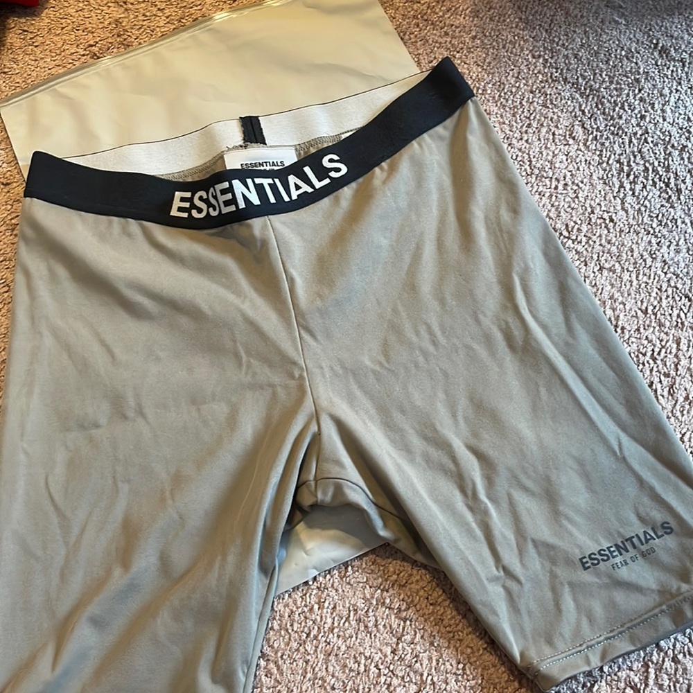Worn once. Essentials biker shorts